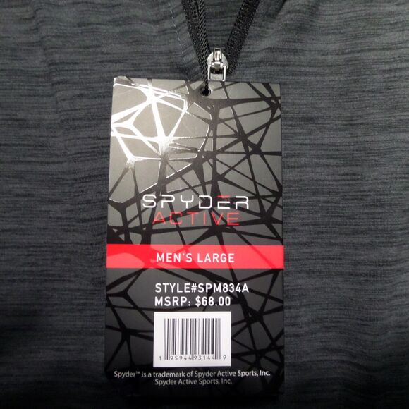 Spyder Active 1/4 Zip Base layer Pullover Dark Gray Men's Size Large SPM834A - Picture 4 of 10